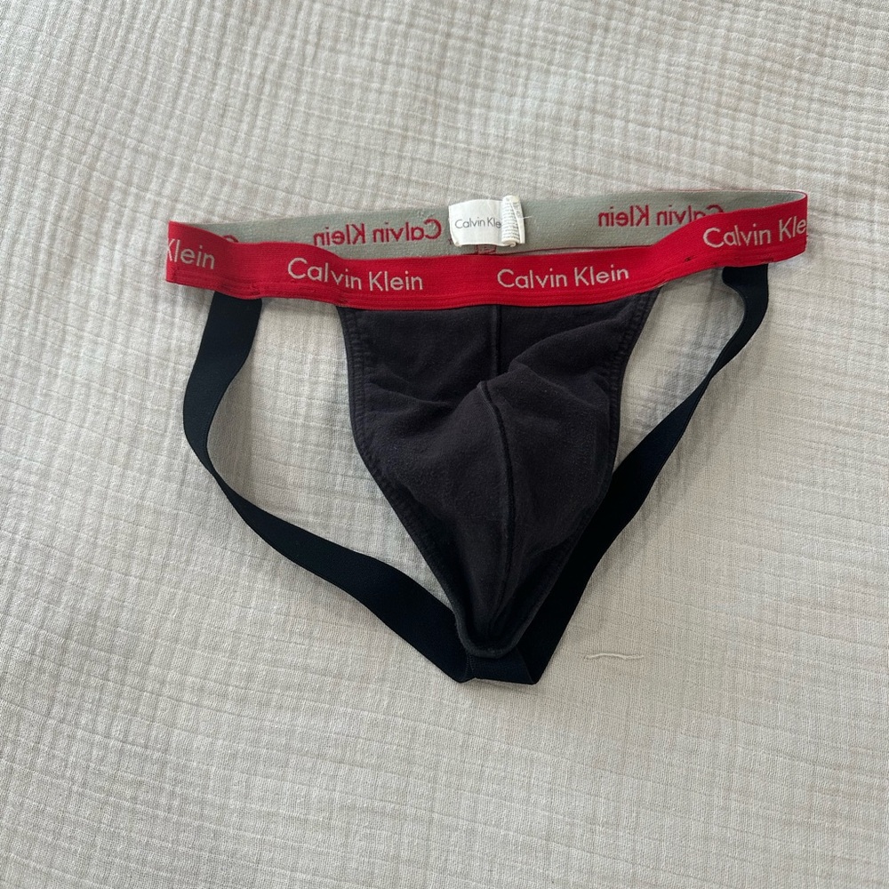 Calvin Klein Black Jockstrap with Red Waistband - Picture 2 of 4